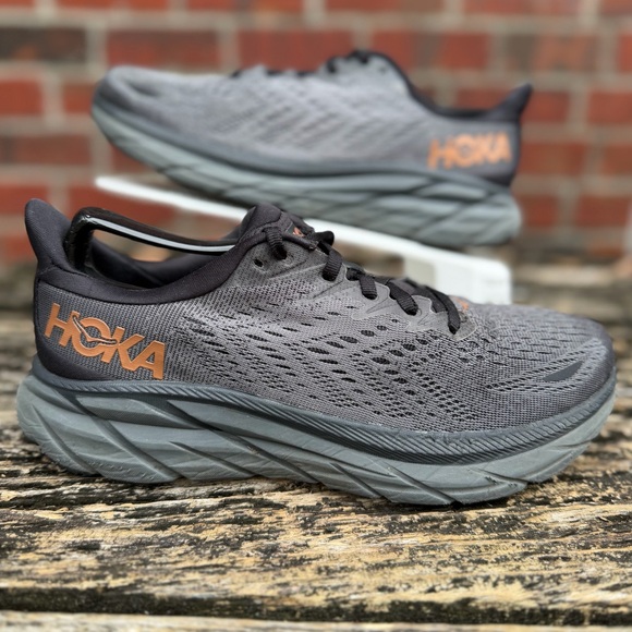 HOKA Women’s  Clifton 8 'Anthracite Copper' Sz 7.5 Athletic Running Shoes M6 - Picture 6 of 13